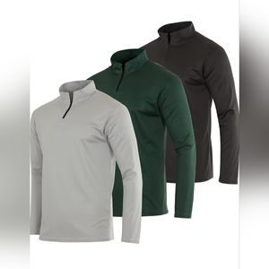 Mens Mesh Long Sleeve Zip Pullovers